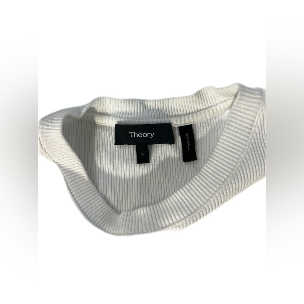 Theory Tiny Tee in Ribbed Cotton Large pre owned - Picture 8 of 15